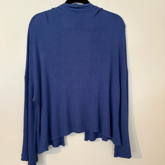 Anthropologie | Sunday in Brooklyn Blue Minnie Waffle Cardigan, Size Medium - Picture 5 of 11